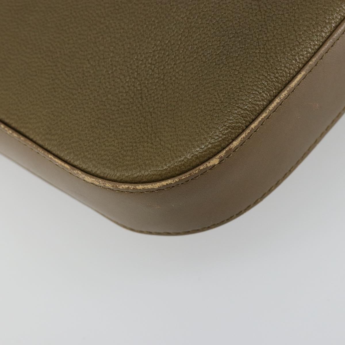 GIVENCHY Shoulder Bag Leather Green Gold Auth 180485