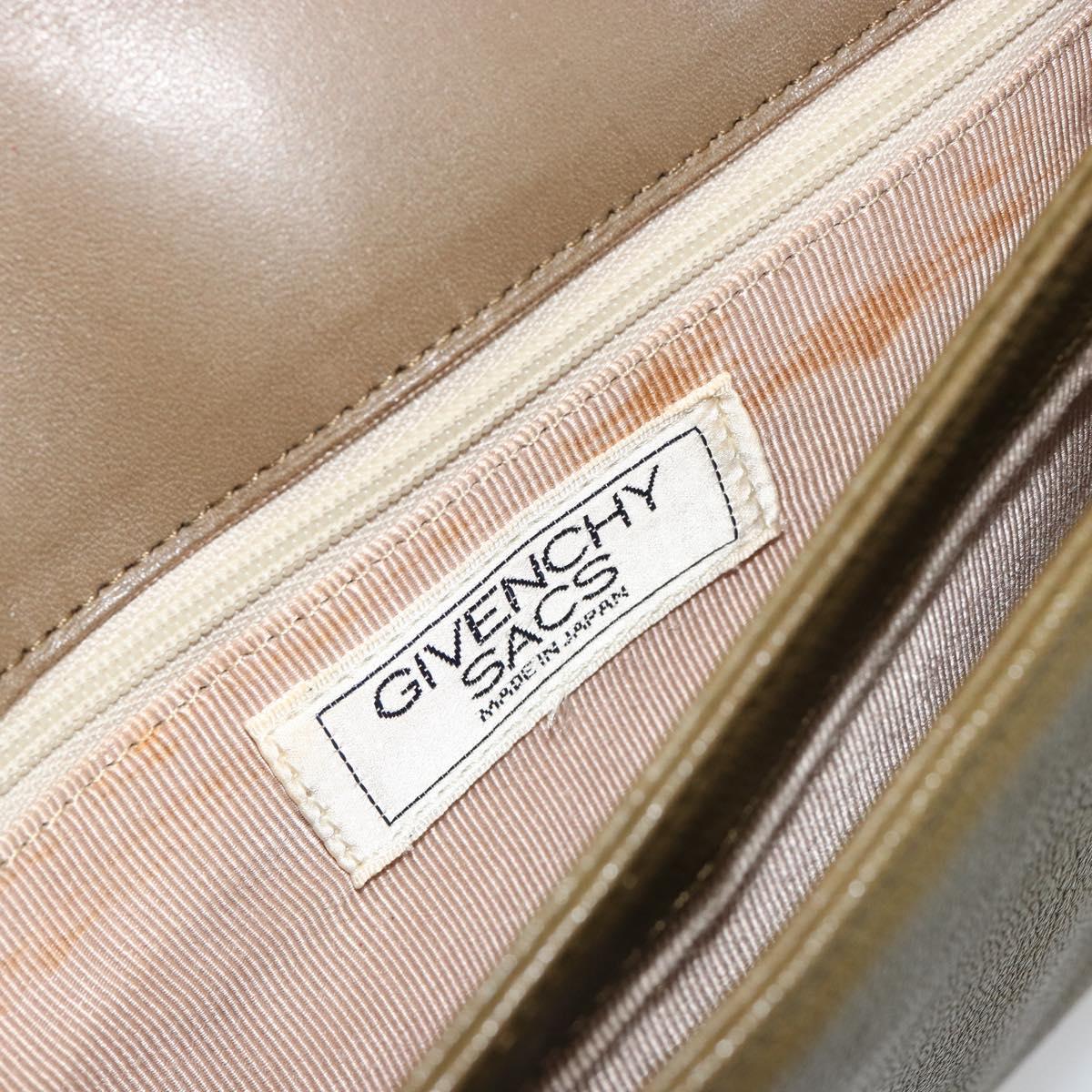 GIVENCHY Shoulder Bag Leather Green Gold Auth 180485