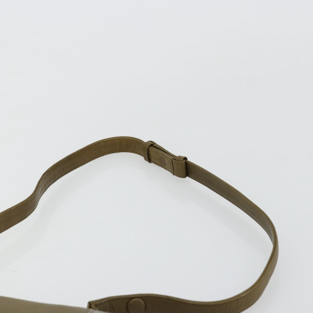 GIVENCHY Shoulder Bag Leather Green Gold Auth 180485