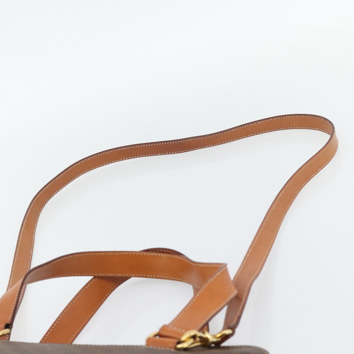 CELINE Macadam Canvas Hand Bag PVC Leather 2way Brown Gold Auth 180489A