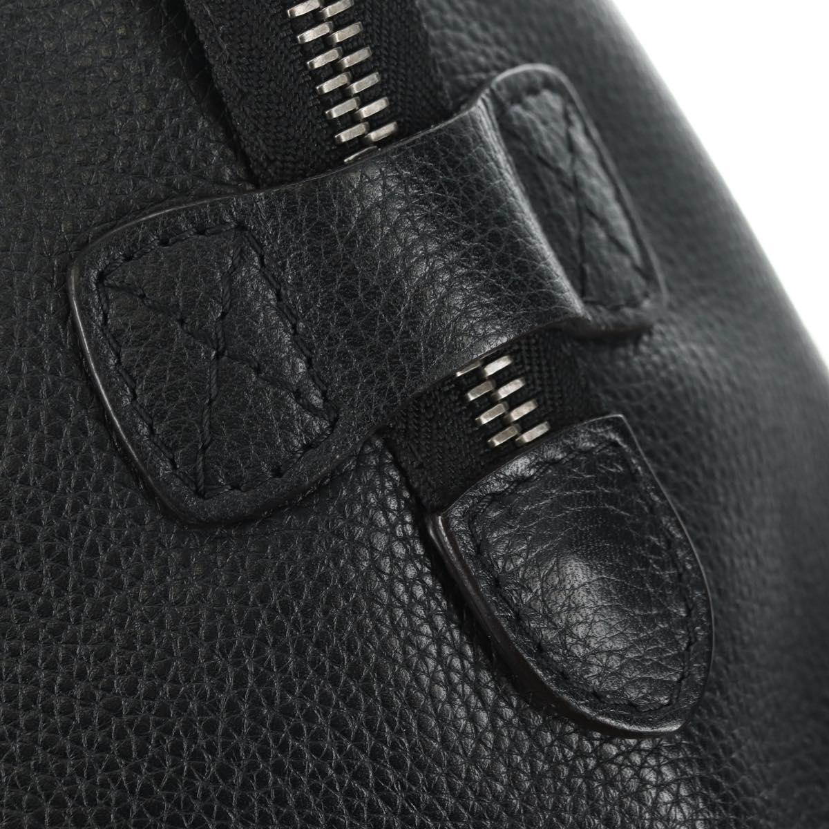 CELINE Luggage Mini Hand Bag Leather Black Silver Auth 180490SAM