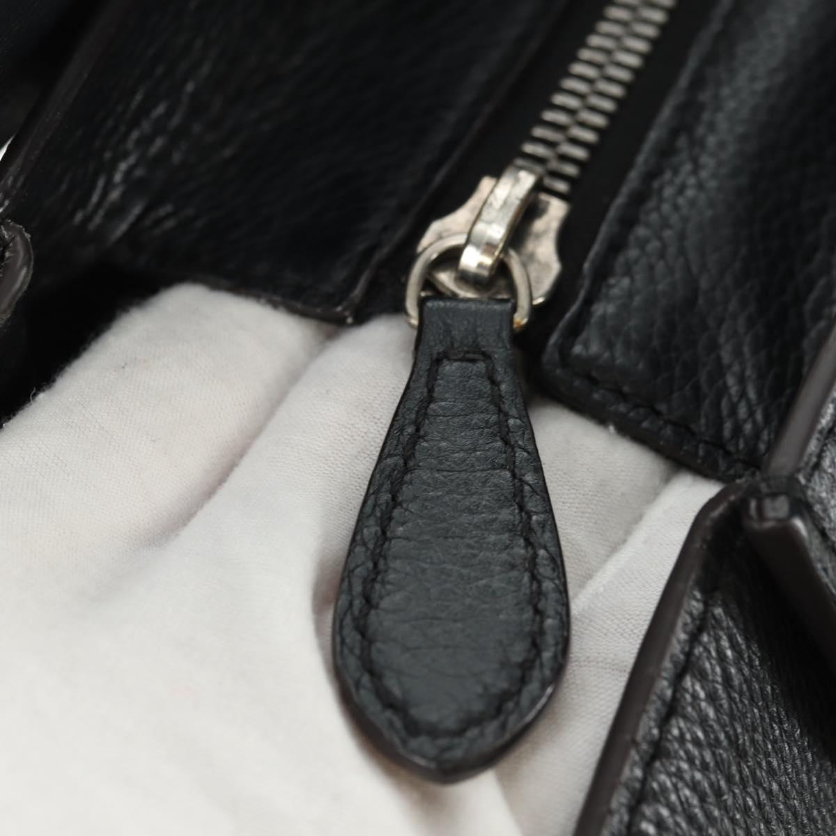 CELINE Luggage Mini Hand Bag Leather Black Silver Auth 180490SAM