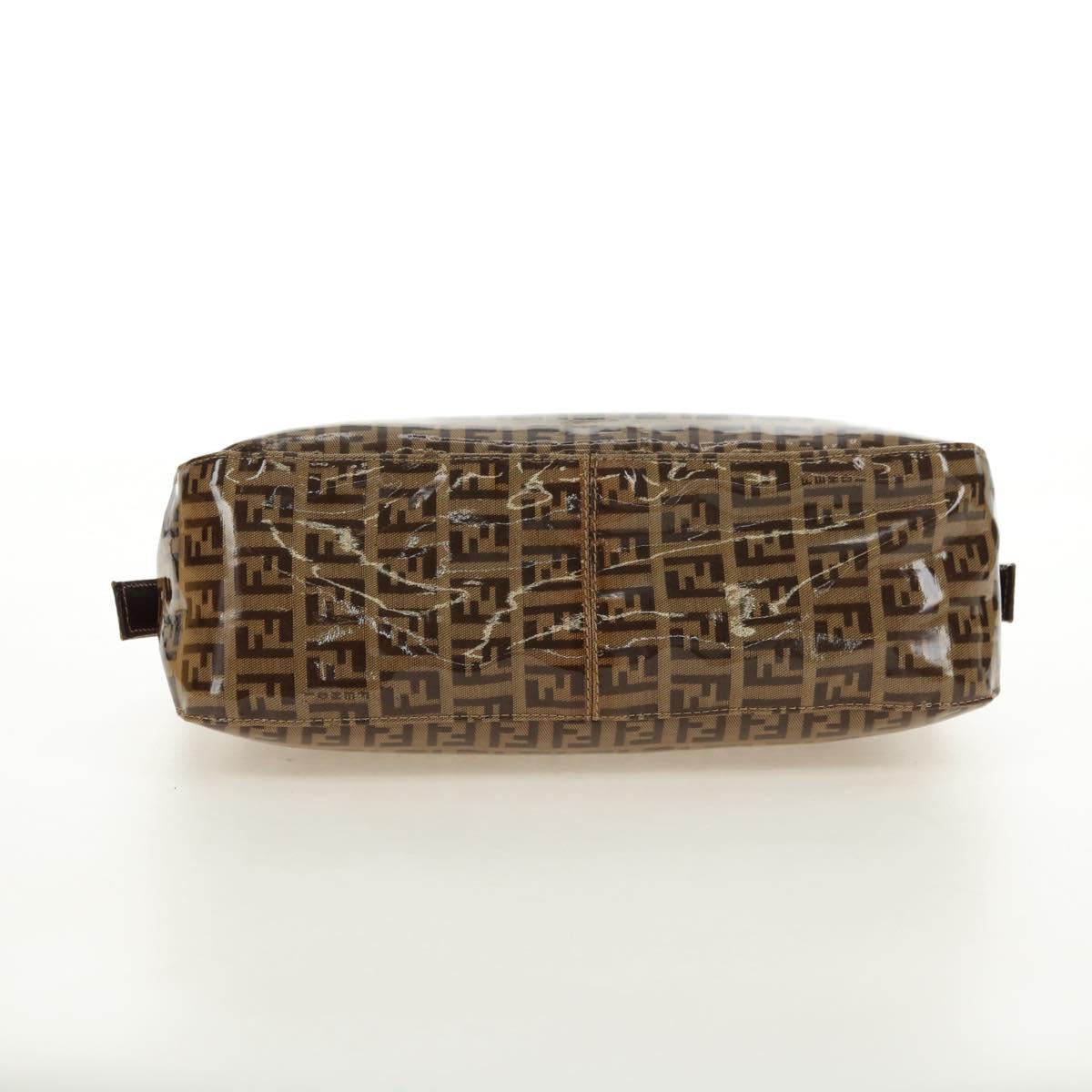 FENDI Zucchino Canvas Mamma Baguette Bag Coated Canvas Beige Gold Auth 180493SAV