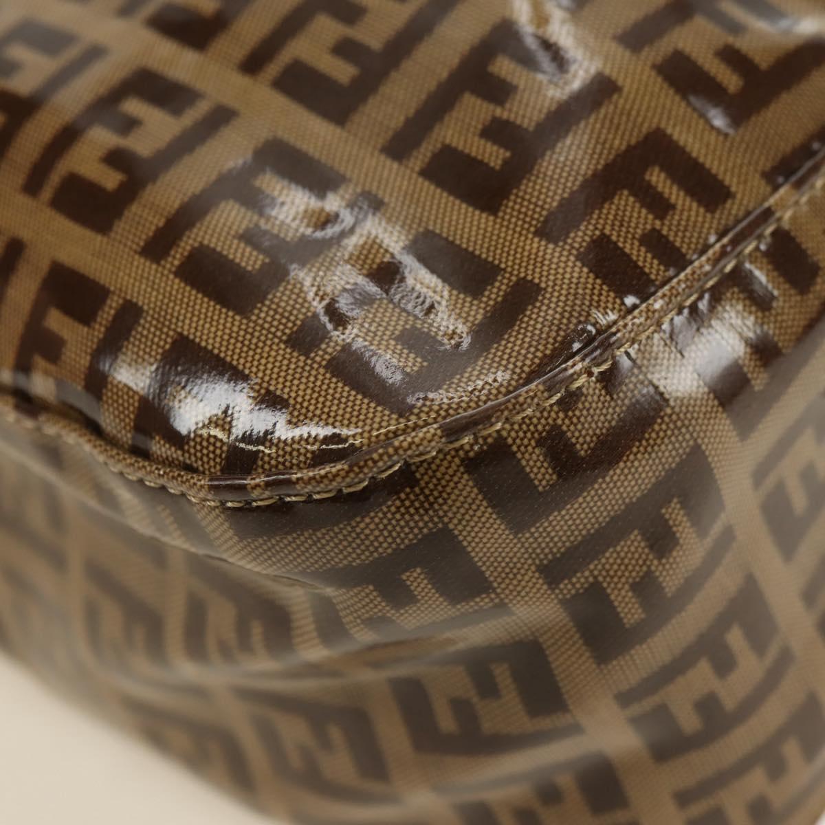 FENDI Zucchino Canvas Mamma Baguette Bag Coated Canvas Beige Gold Auth 180493SAV