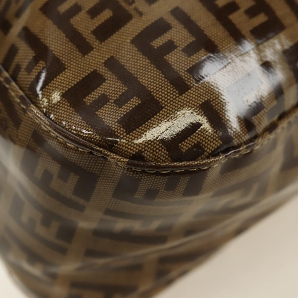 FENDI Zucchino Canvas Mamma Baguette Bag Coated Canvas Beige Gold Auth 180493SAV