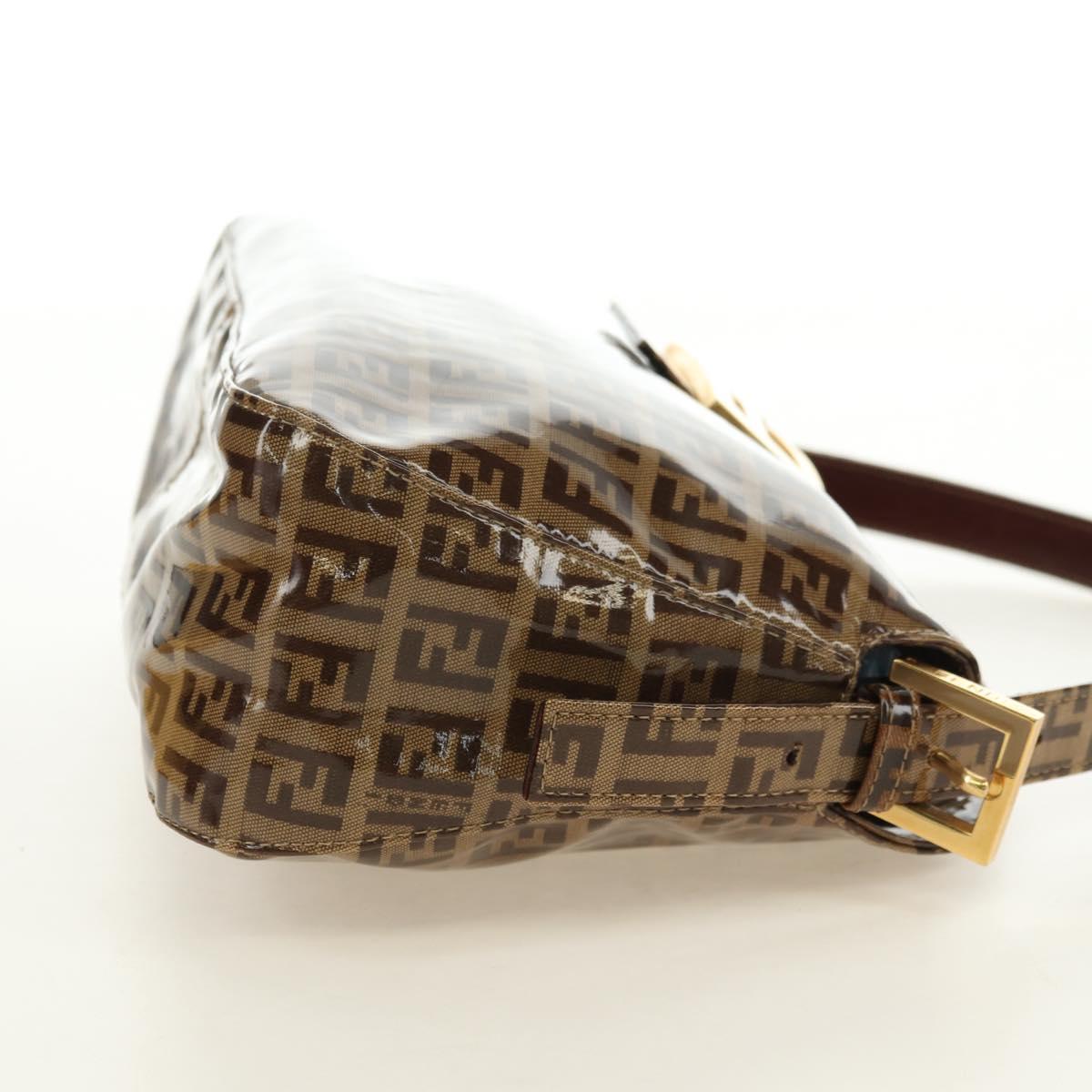 FENDI Zucchino Canvas Mamma Baguette Bag Coated Canvas Beige Gold Auth 180493SAV