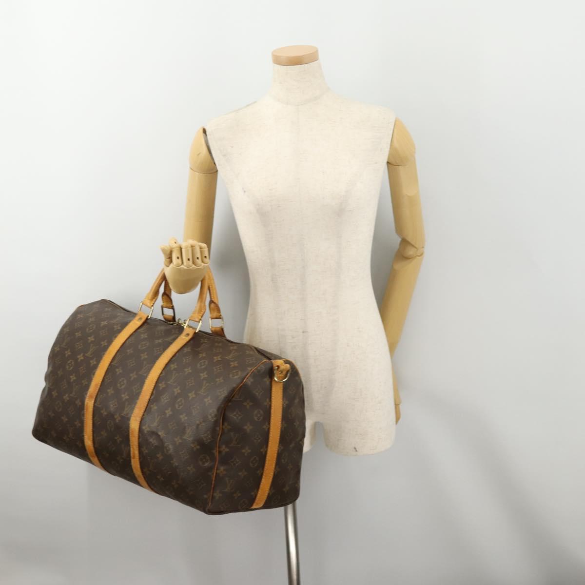 LOUIS VUITTON Monogram Keepall Bandouliere 50 Boston Bag M41416 LV Auth 180498