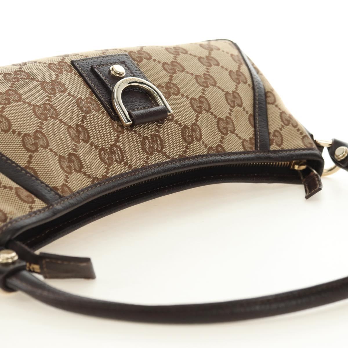 GUCCI GG Canvas Shoulder Bag Beige Gold 130939 Auth 180505SAV