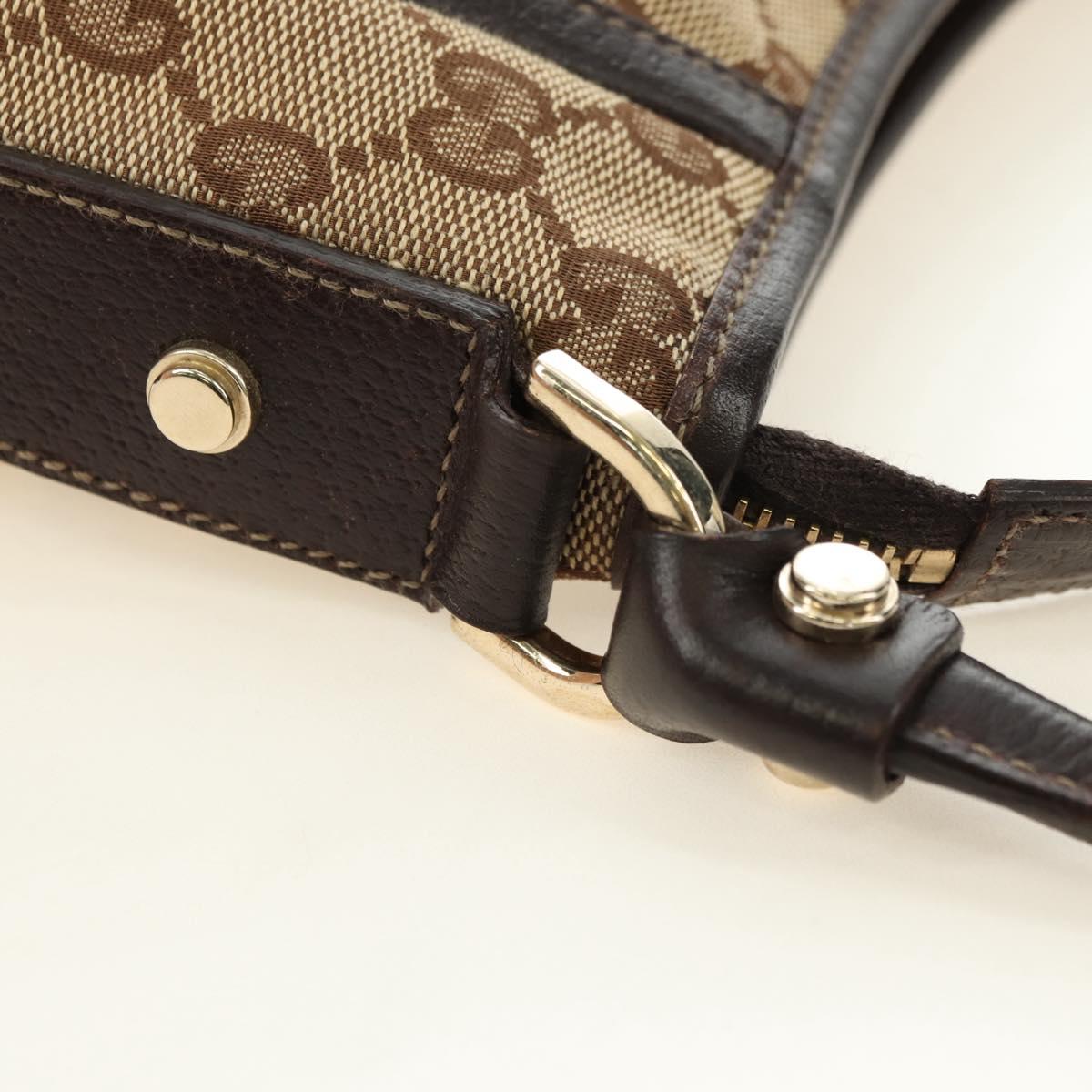 GUCCI GG Canvas Shoulder Bag Beige Gold 130939 Auth 180505SAV