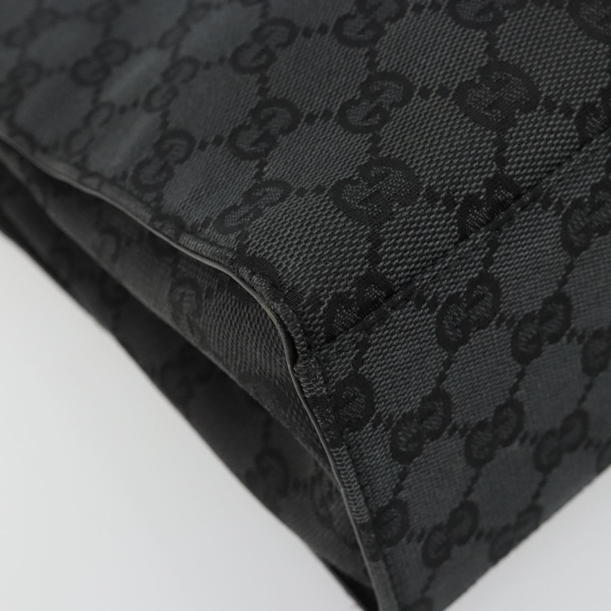 GUCCI GG Canvas Bamboo Hand Bag Black Silver 002 1016 Auth 180509A