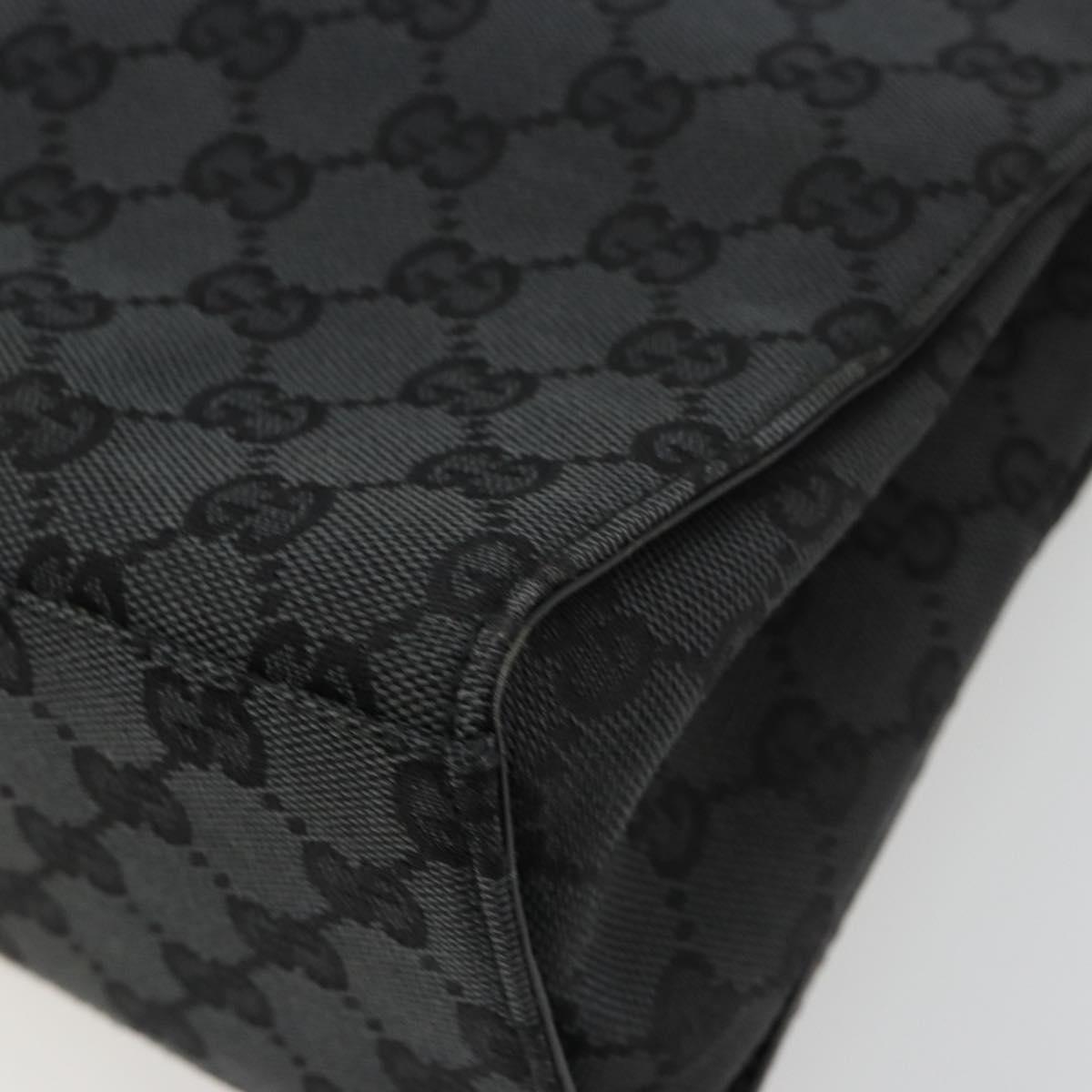GUCCI GG Canvas Bamboo Hand Bag Black Silver 002 1016 Auth 180509A