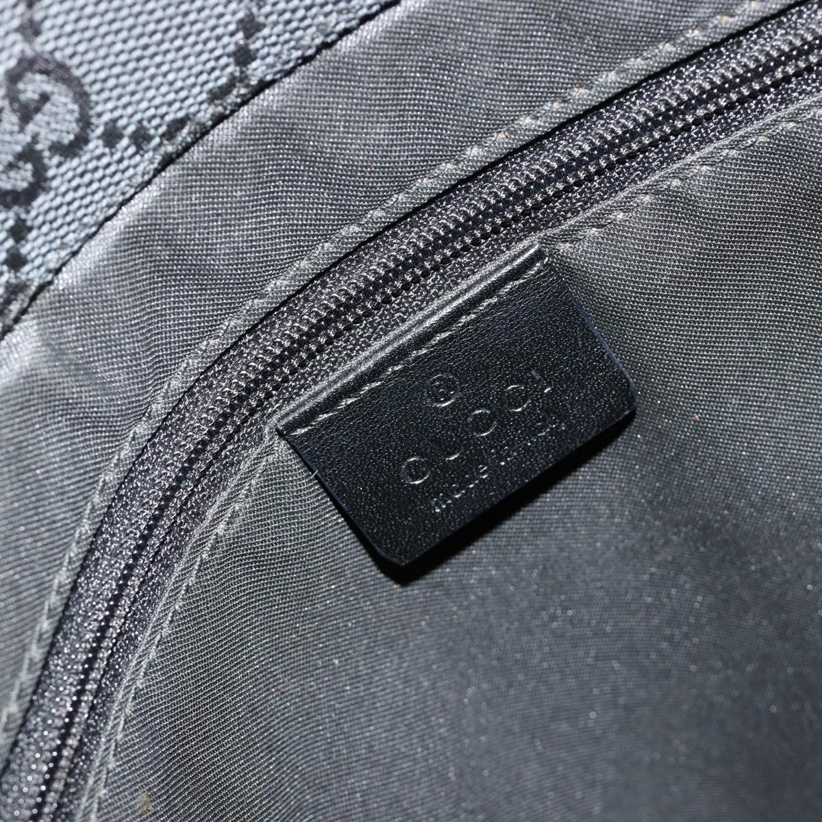 GUCCI GG Canvas Bamboo Hand Bag Black Silver 002 1016 Auth 180509A