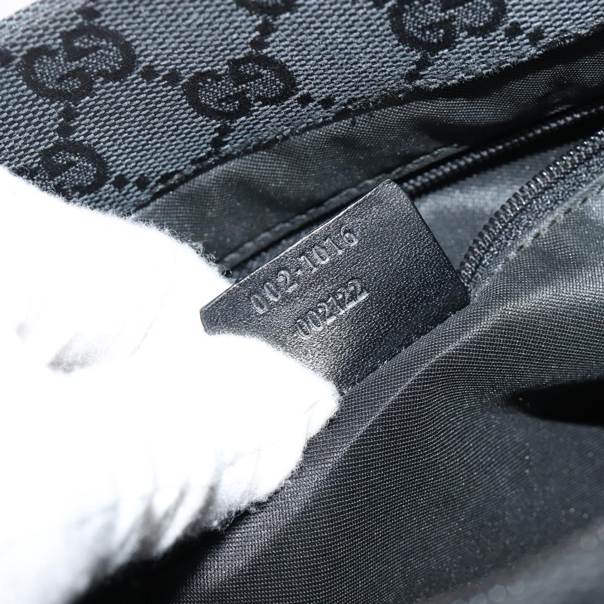 GUCCI GG Canvas Bamboo Hand Bag Black Silver 002 1016 Auth 180509A