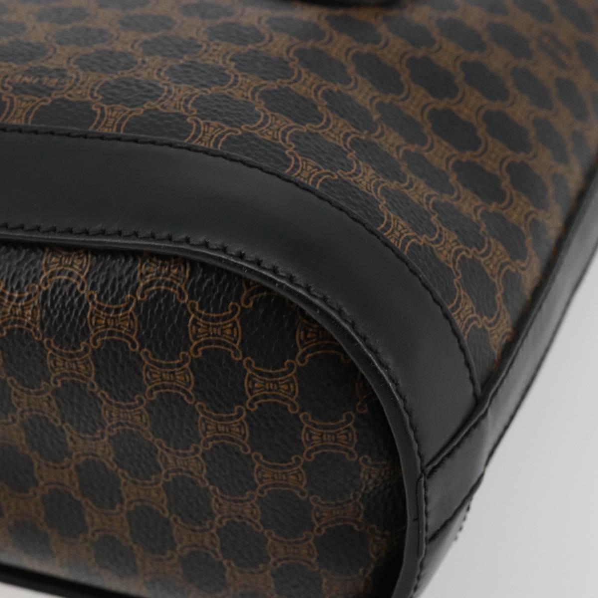 CELINE Macadam Canvas Tote Bag PVC Leather Black Gold Auth 180524A