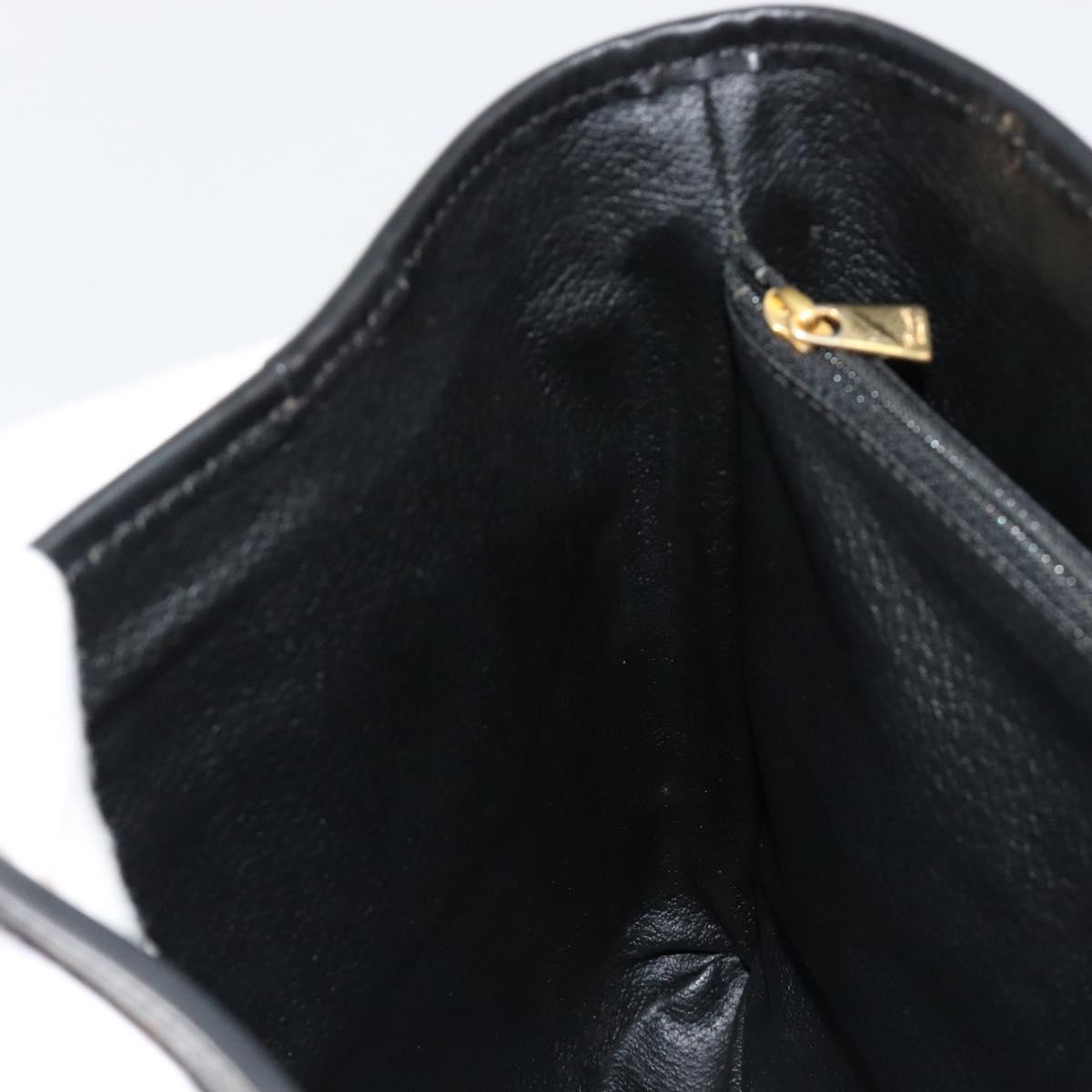 CELINE Macadam Canvas Tote Bag PVC Leather Black Gold Auth 180524A