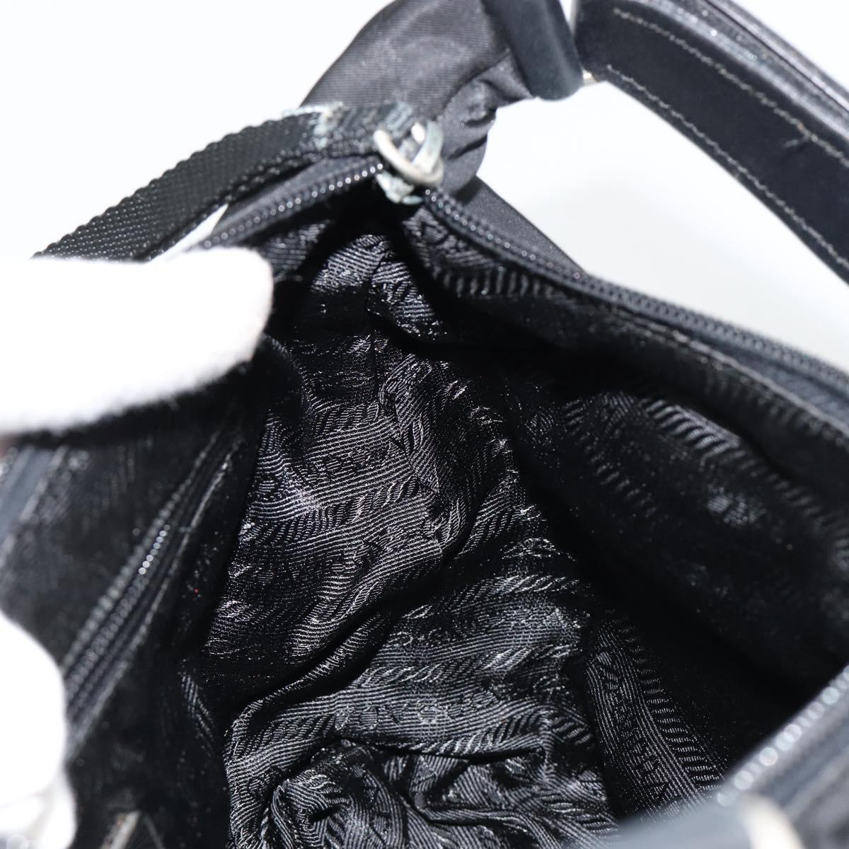PRADA Shoulder Bag Nylon Black Silver Auth 180525A