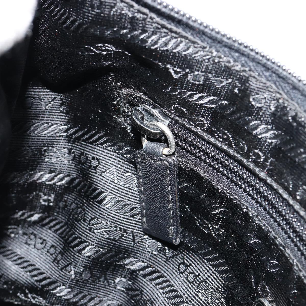 PRADA Shoulder Bag Nylon Black Silver Auth 180525A