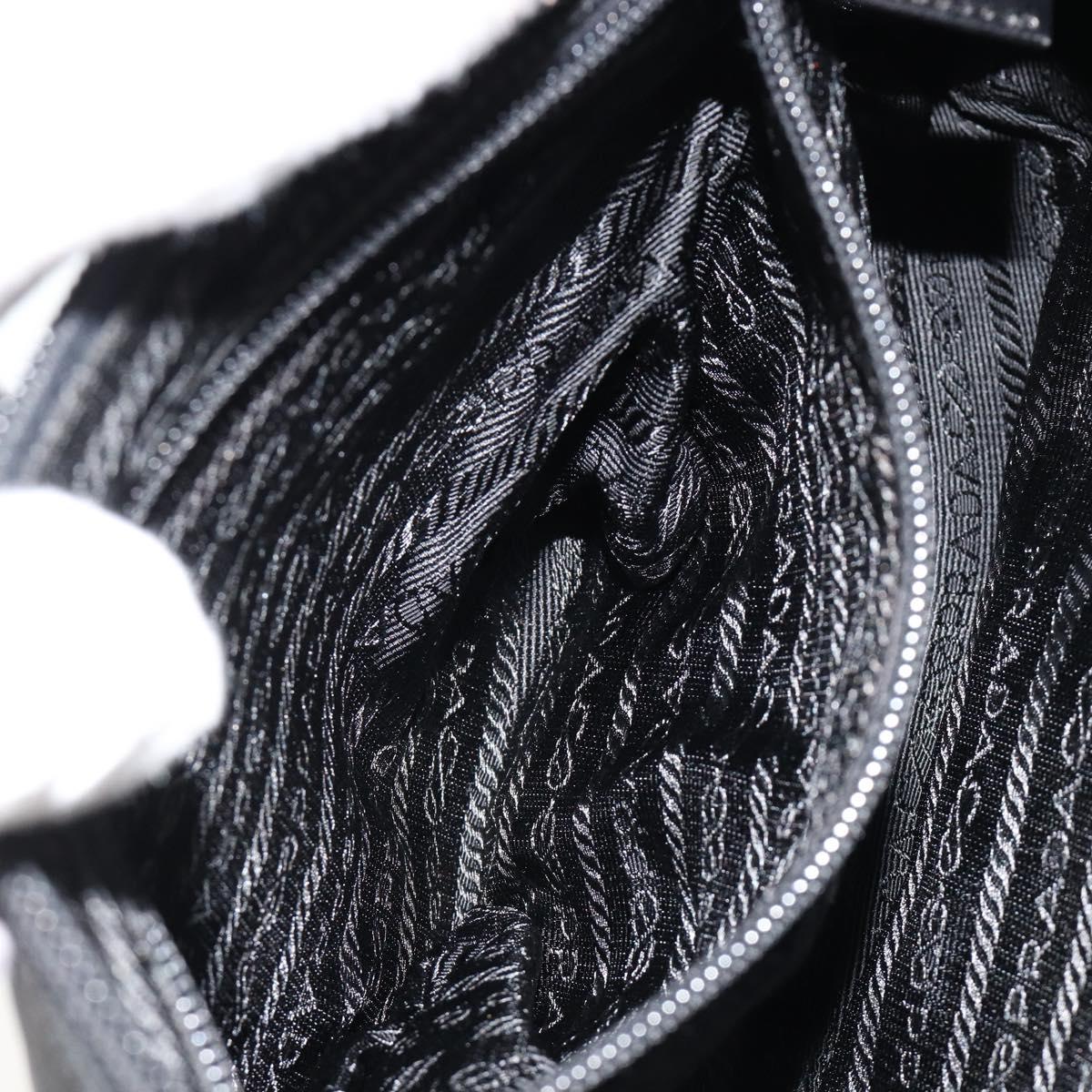 PRADA Shoulder Bag Nylon Black Silver Auth 180525A