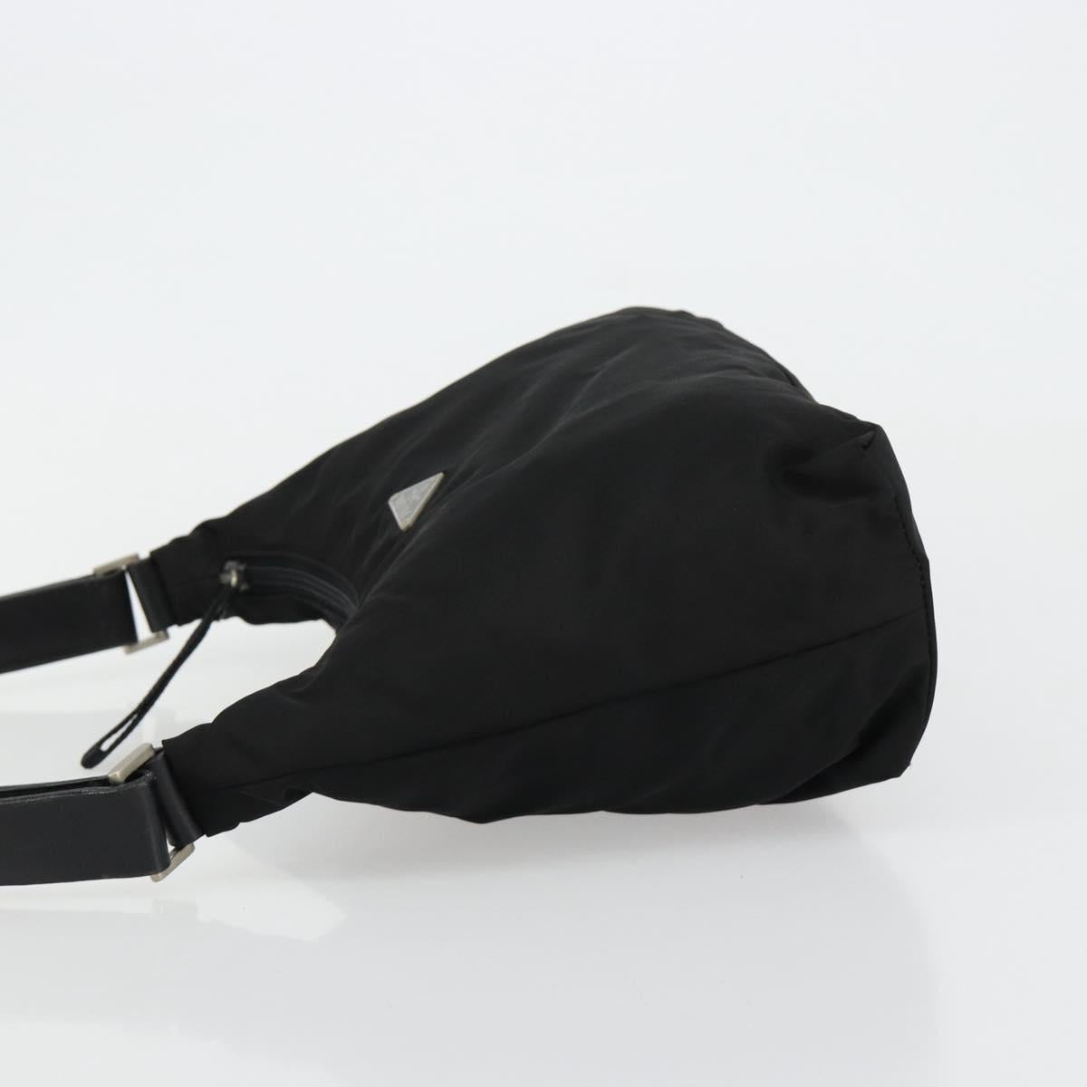 PRADA Shoulder Bag Nylon Black Silver Auth 180525A