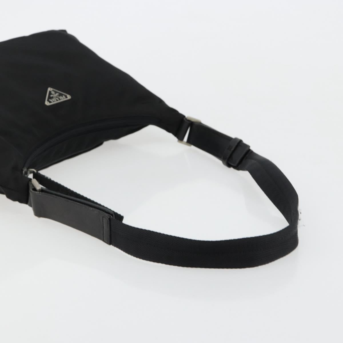 PRADA Shoulder Bag Nylon Black Silver Auth 180525A