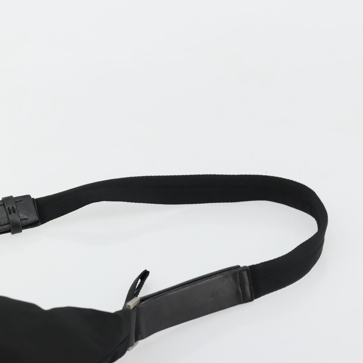 PRADA Shoulder Bag Nylon Black Silver Auth 180525A