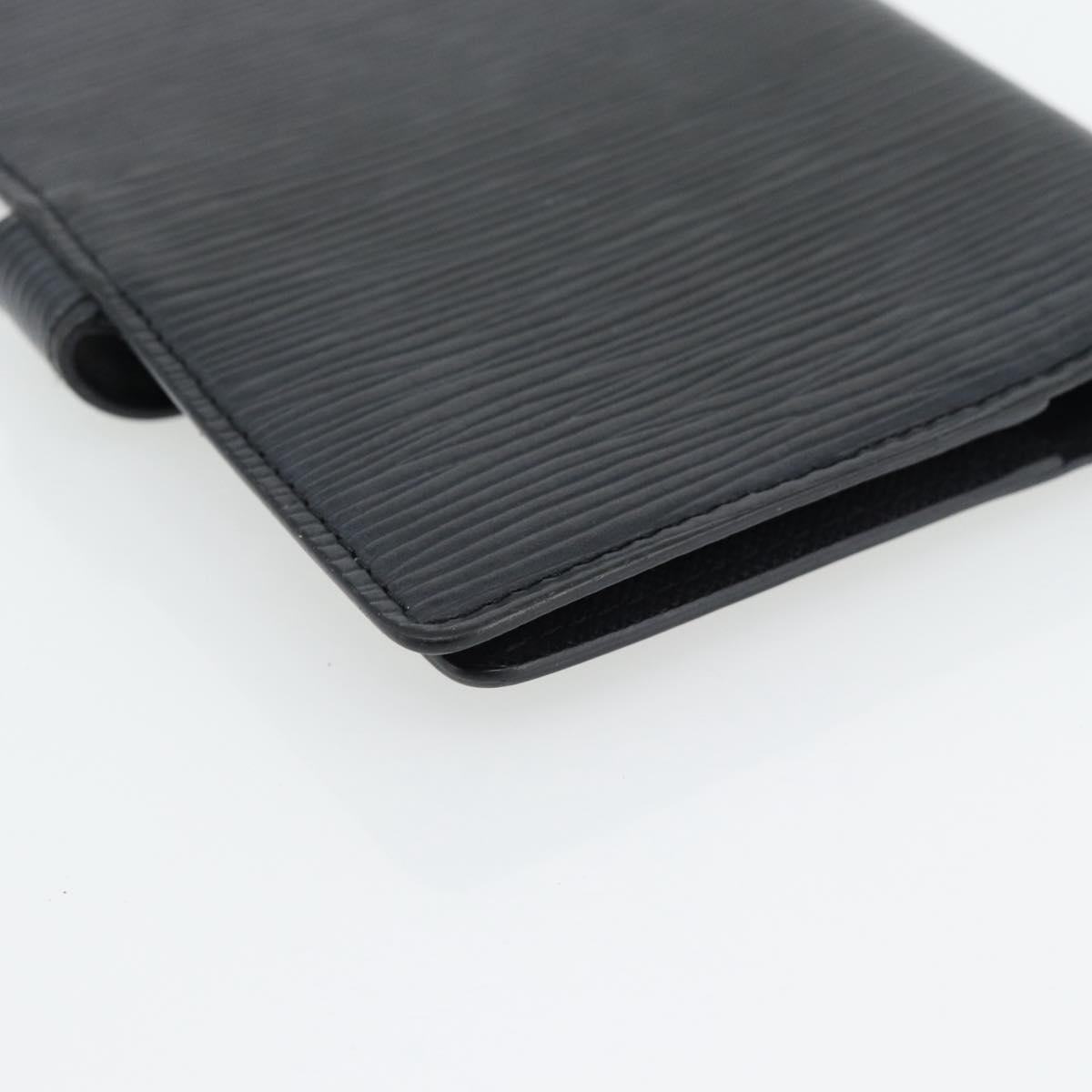 LOUIS VUITTON Epi Agenda PM Day Planner Cover Black R20092 LV Auth 180535A