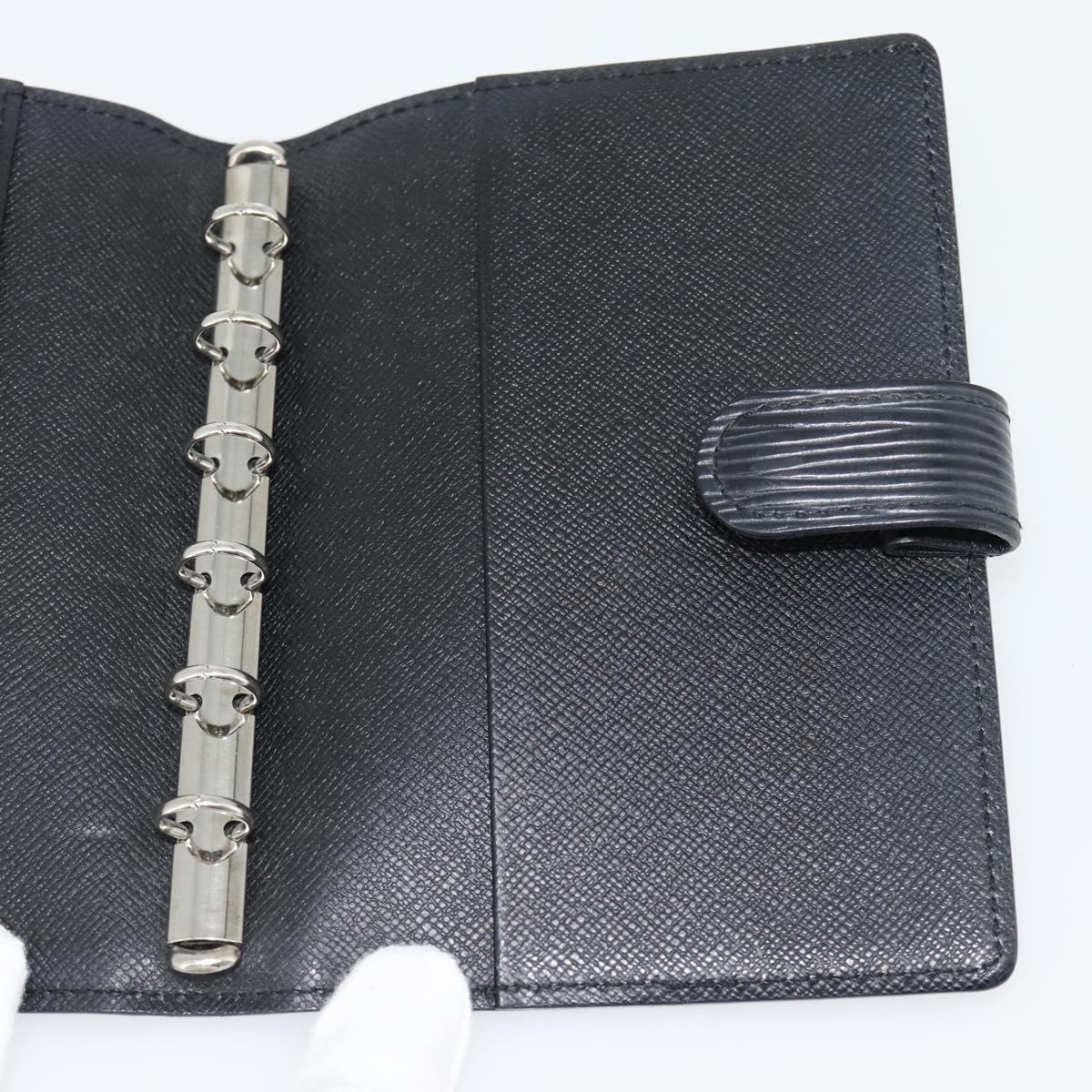 LOUIS VUITTON Epi Agenda PM Day Planner Cover Black R20092 LV Auth 180535A