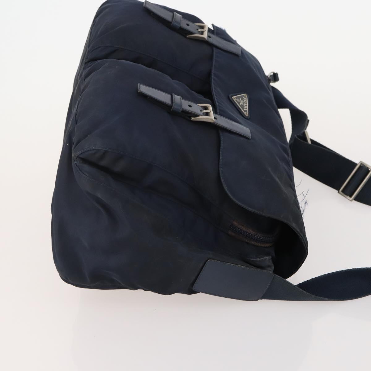 PRADA Shoulder Bag Nylon Velour 4 Set Navy Pink Khaki Auth 180542