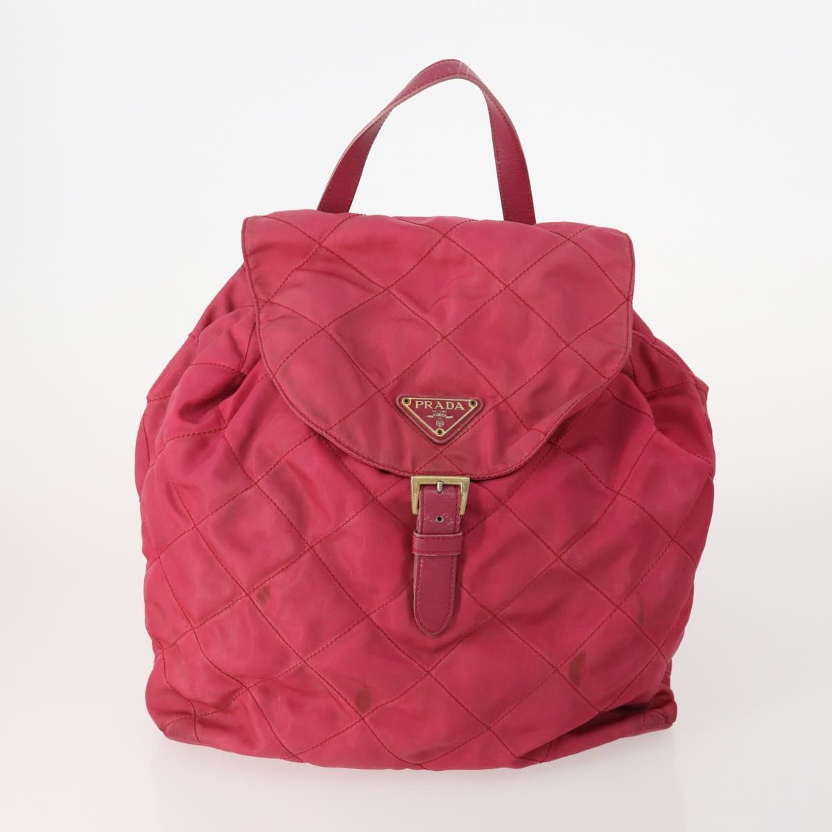 PRADA Shoulder Bag Nylon Velour 4 Set Navy Pink Khaki Auth 180542