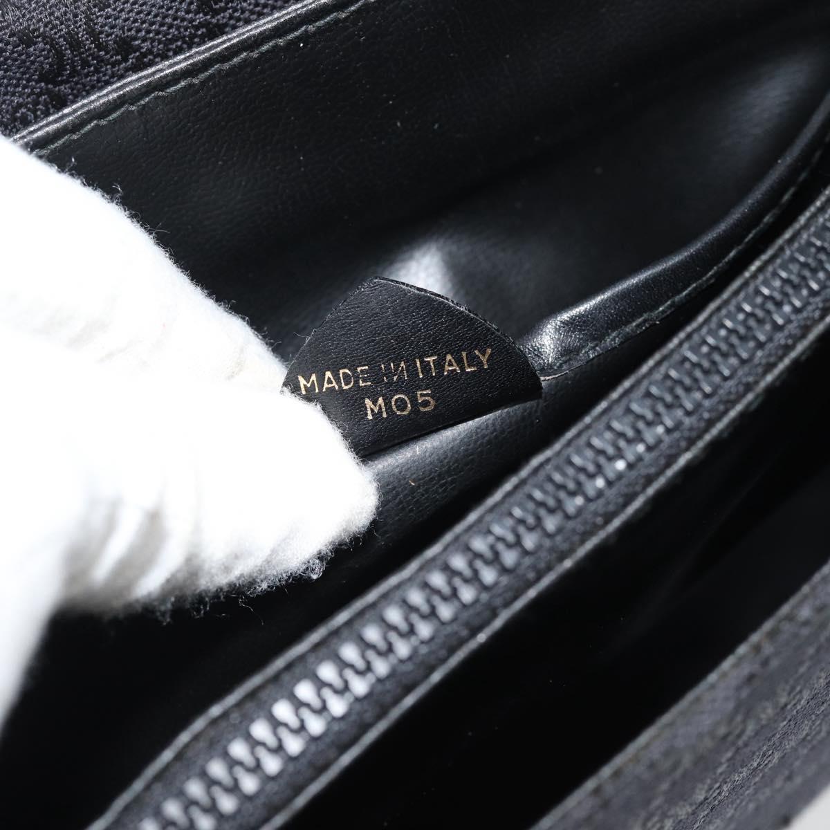 CELINE Macadam Canvas Shoulder Bag Black Gold Auth 180571A