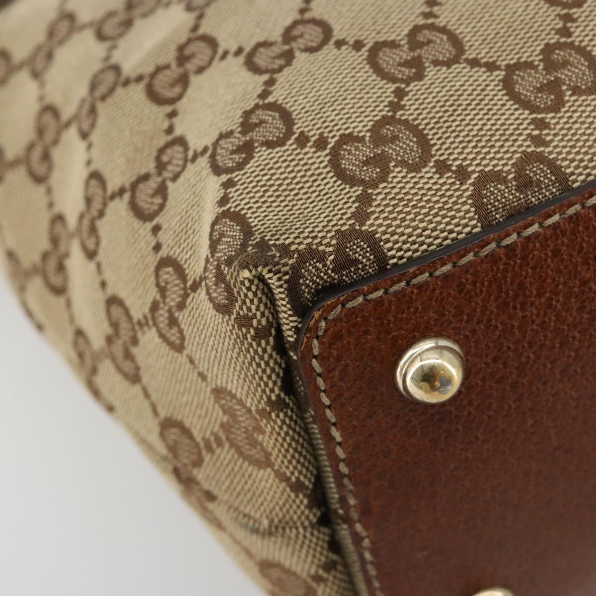 GUCCI GG Canvas Hand Bag Beige Gold 140203 Auth 180576A