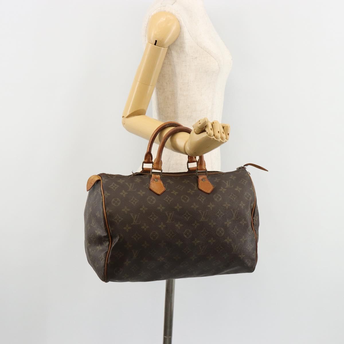 LOUIS VUITTON Monogram Speedy 35 Hand Bag M41524 LV Auth 180585