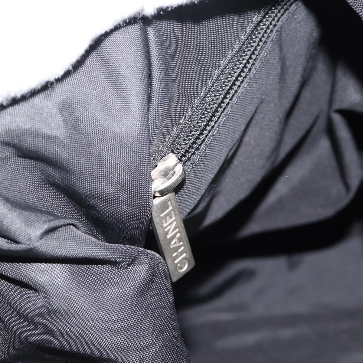 CHANEL Tote Bag Nylon Brown Silver CC Auth 180588