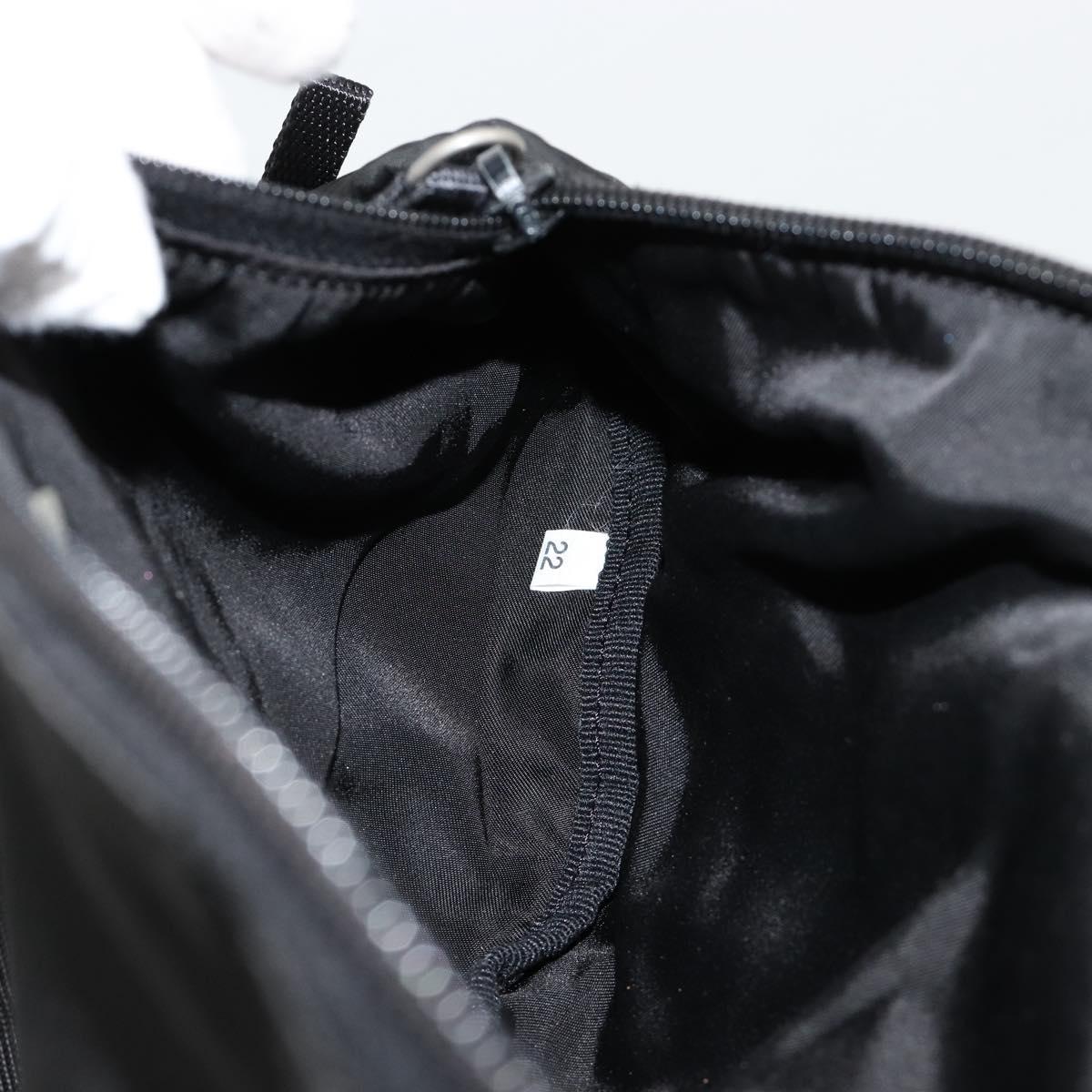 PRADA Body Bag Nylon Black Silver Auth 180598A