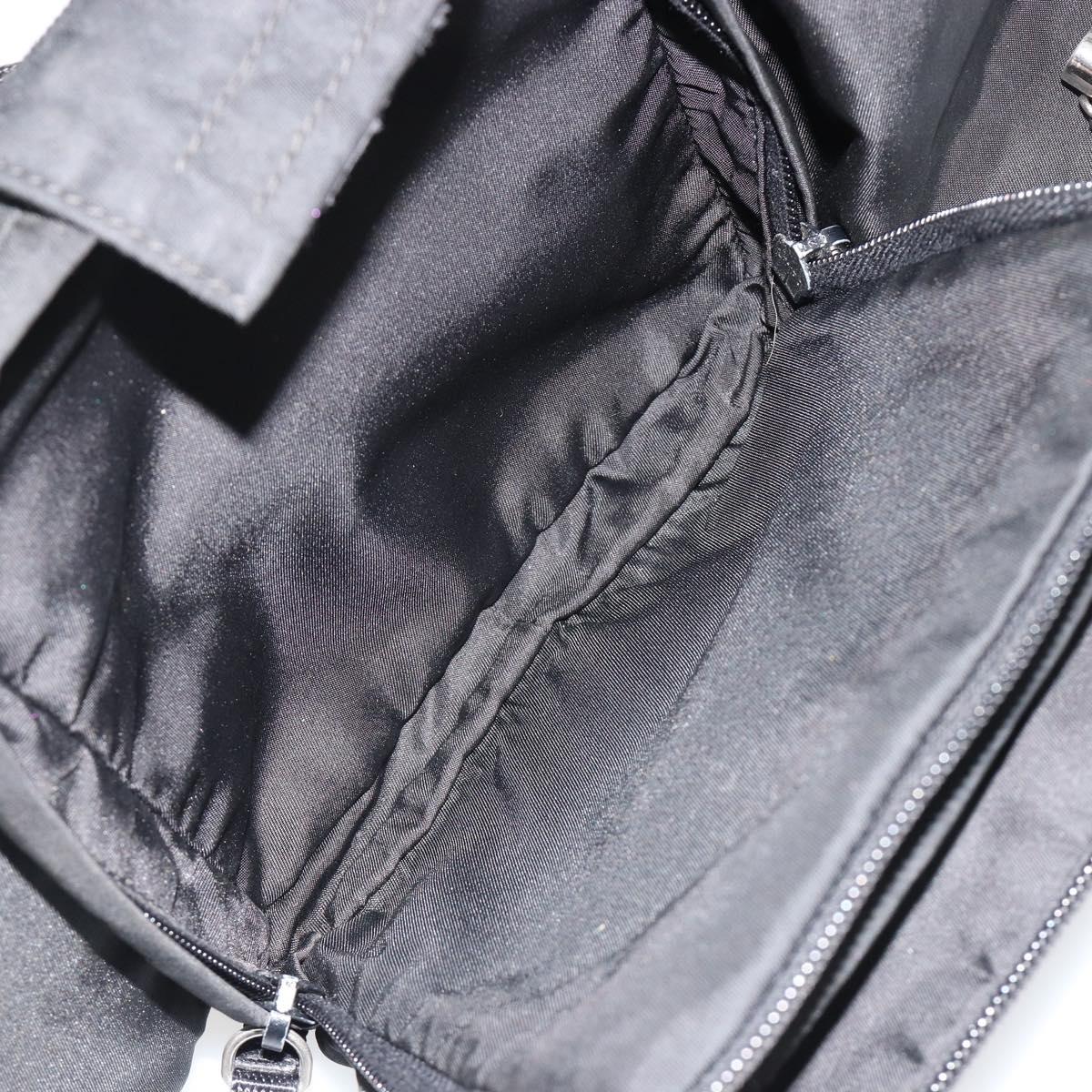 PRADA Body Bag Nylon Black Silver Auth 180598A