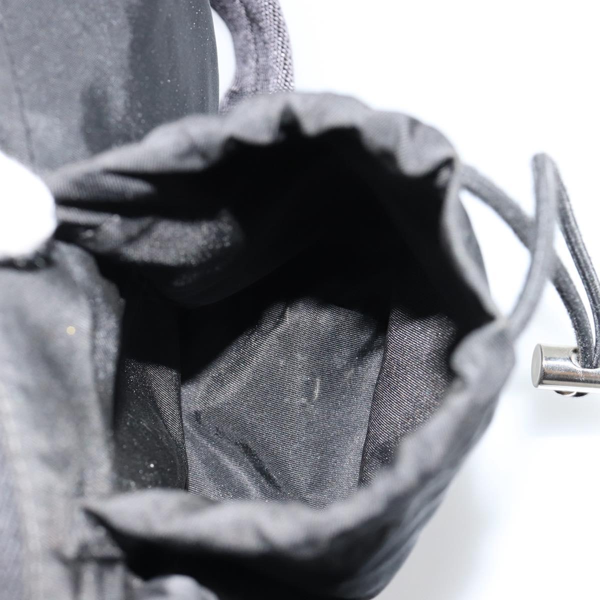 PRADA Body Bag Nylon Black Silver Auth 180598A