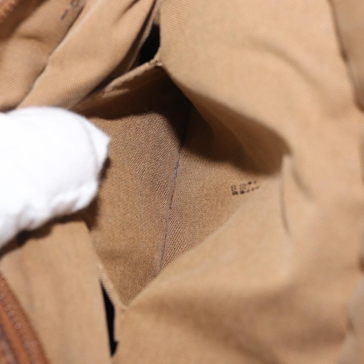 FENDI Zucca Canvas Shoulder Bag Black Brown Auth 180611