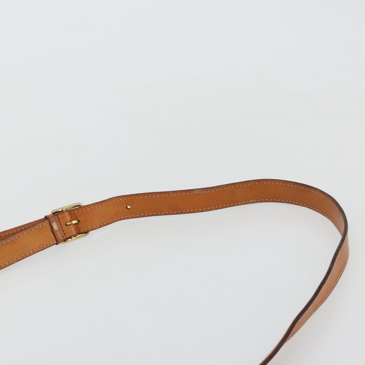 CELINE Macadam Canvas Shoulder Bag PVC Leather Brown Gold Auth 180612A