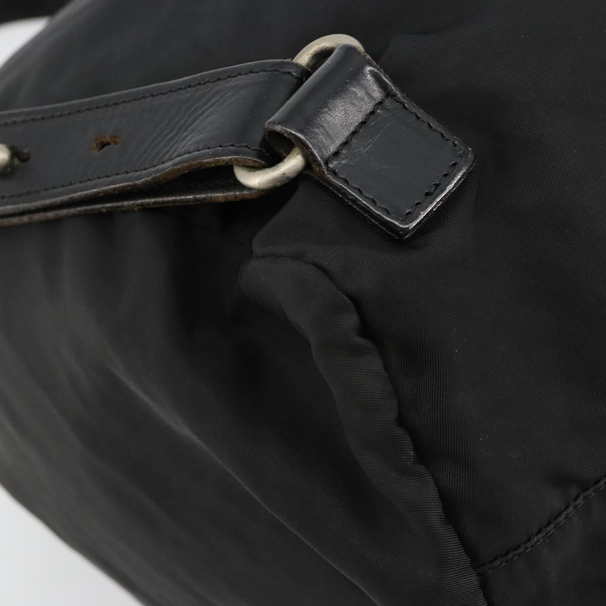 PRADA Backpack Nylon Black Silver Auth 180627