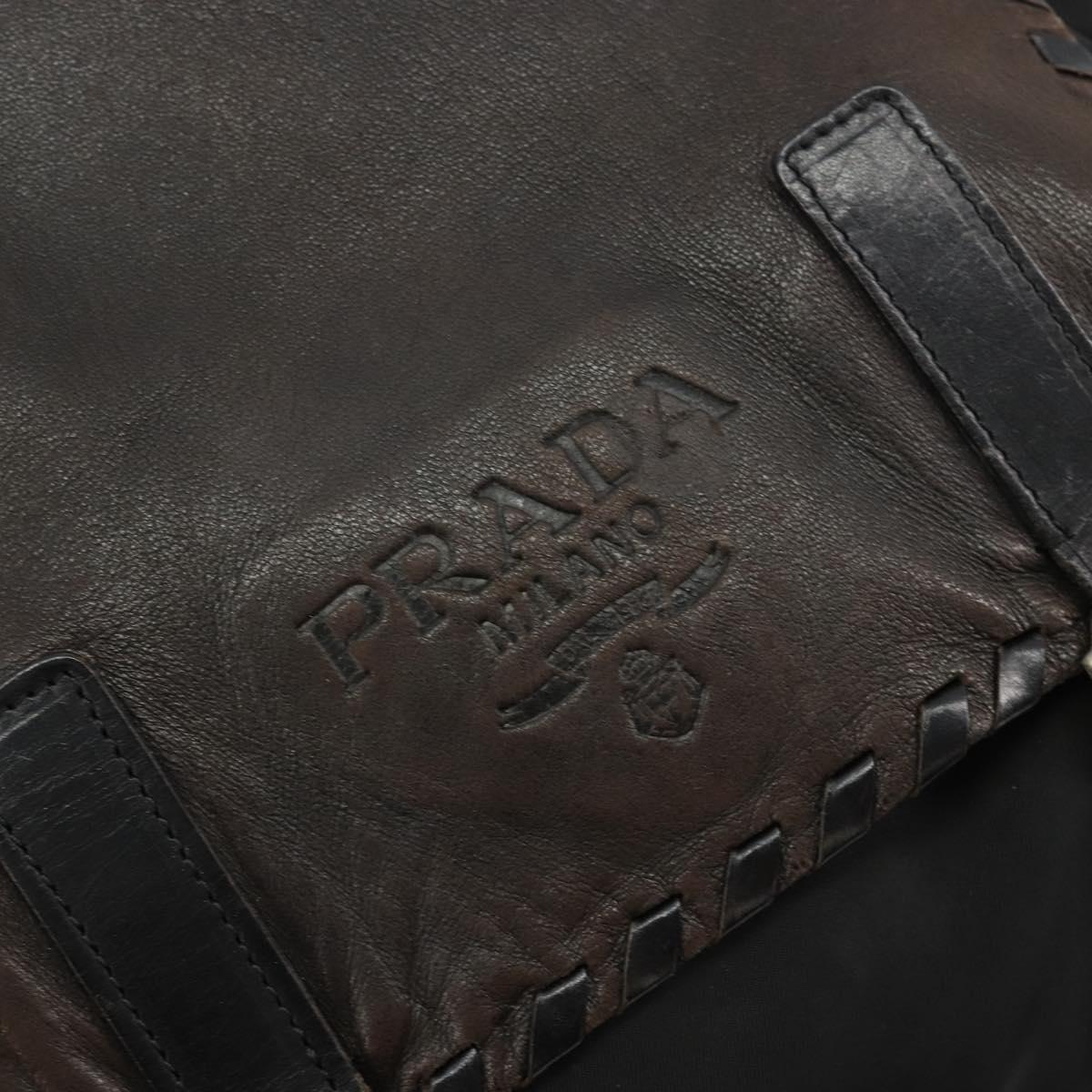 PRADA Backpack Nylon Black Silver Auth 180627