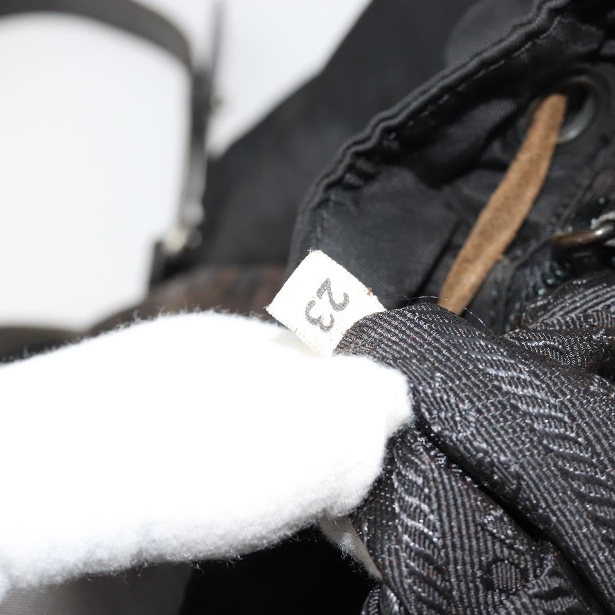 PRADA Backpack Nylon Black Silver Auth 180627