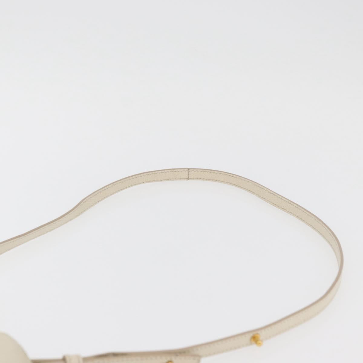 CELINE Tote Bag Leather 2way Ivory Gold Auth 180628