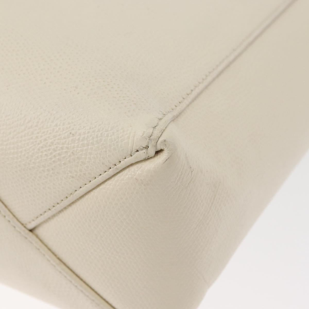 CELINE Tote Bag Leather 2way Ivory Gold Auth 180628