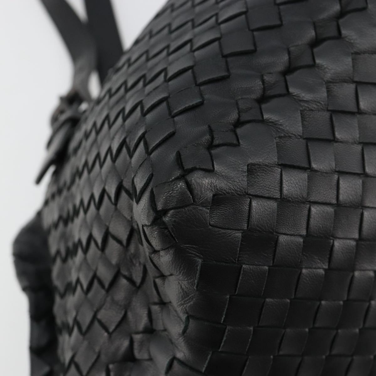BOTTEGA VENETA INTRECCIATO Hand Bag Leather Black Auth 180631SAV
