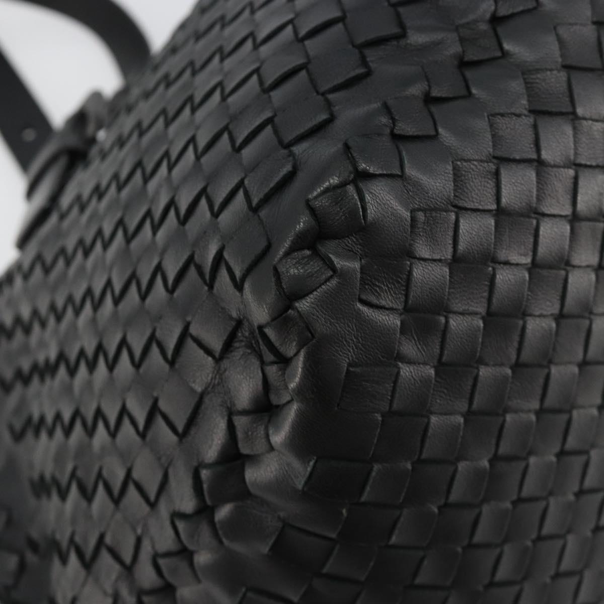 BOTTEGA VENETA INTRECCIATO Hand Bag Leather Black Auth 180631SAV