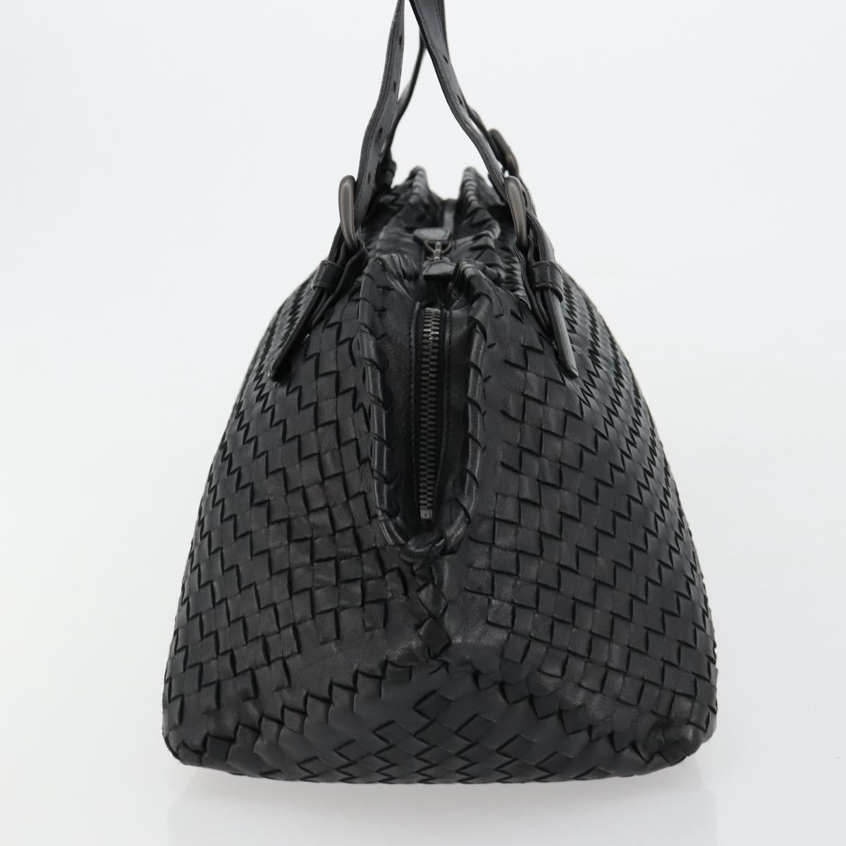 BOTTEGA VENETA INTRECCIATO Hand Bag Leather Black Auth 180631SAV