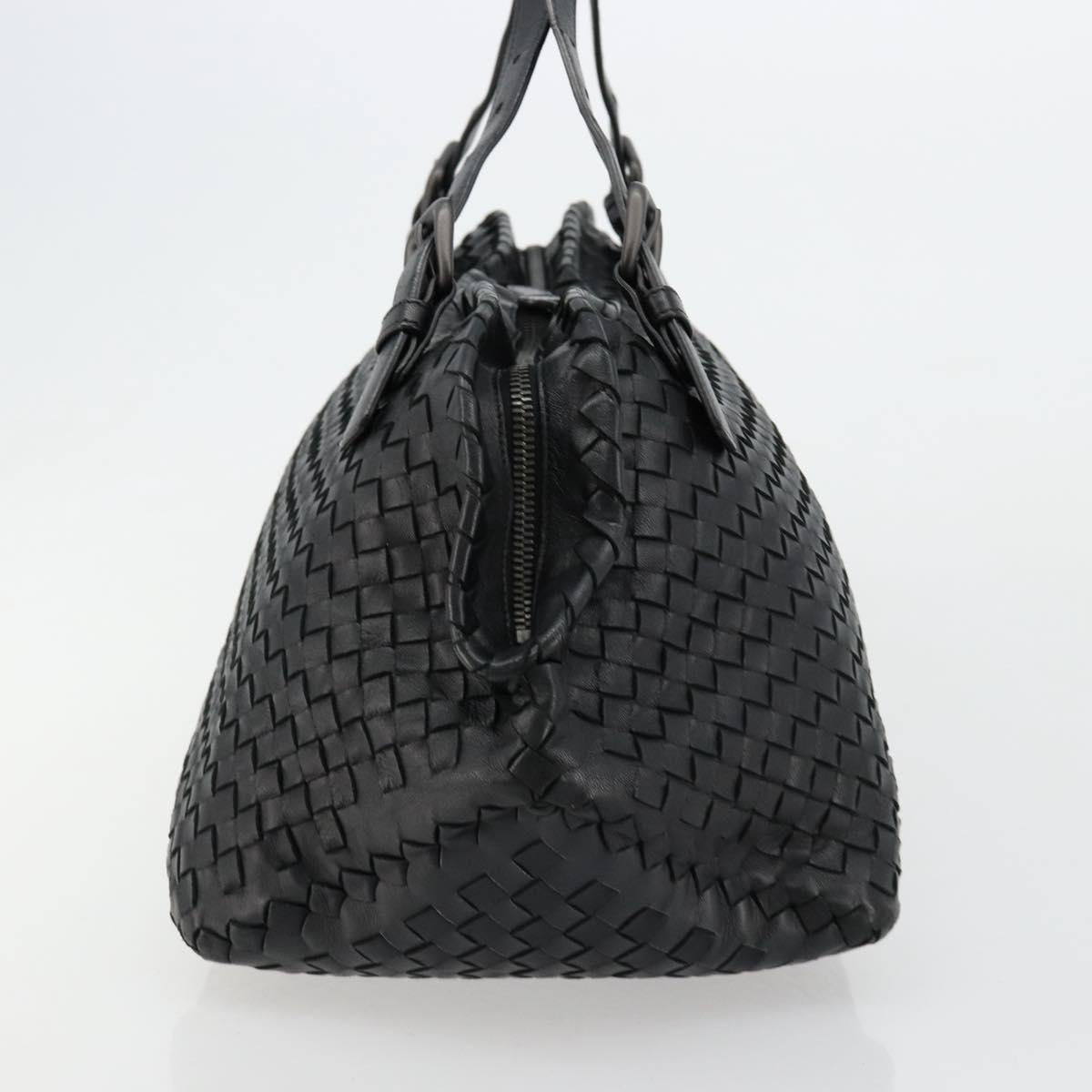 BOTTEGA VENETA INTRECCIATO Hand Bag Leather Black Auth 180631SAV