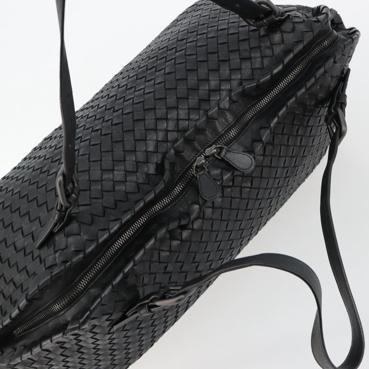 BOTTEGA VENETA INTRECCIATO Hand Bag Leather Black Auth 180631SAV