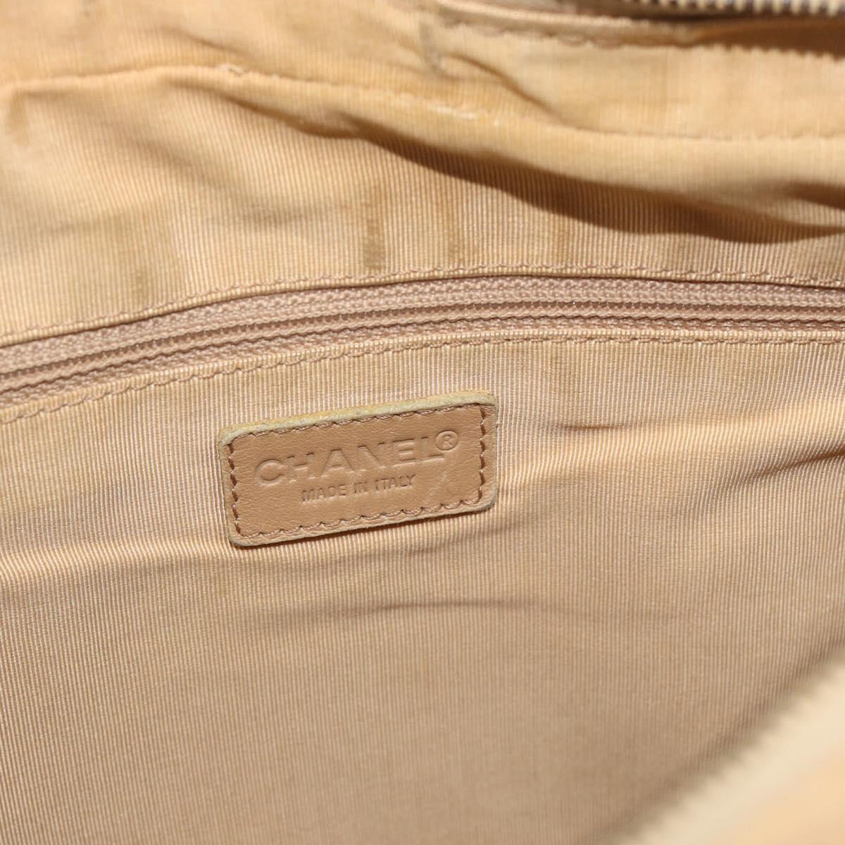 CHANEL Wild Stitch Tote Bag Leather Beige CC Auth 180632