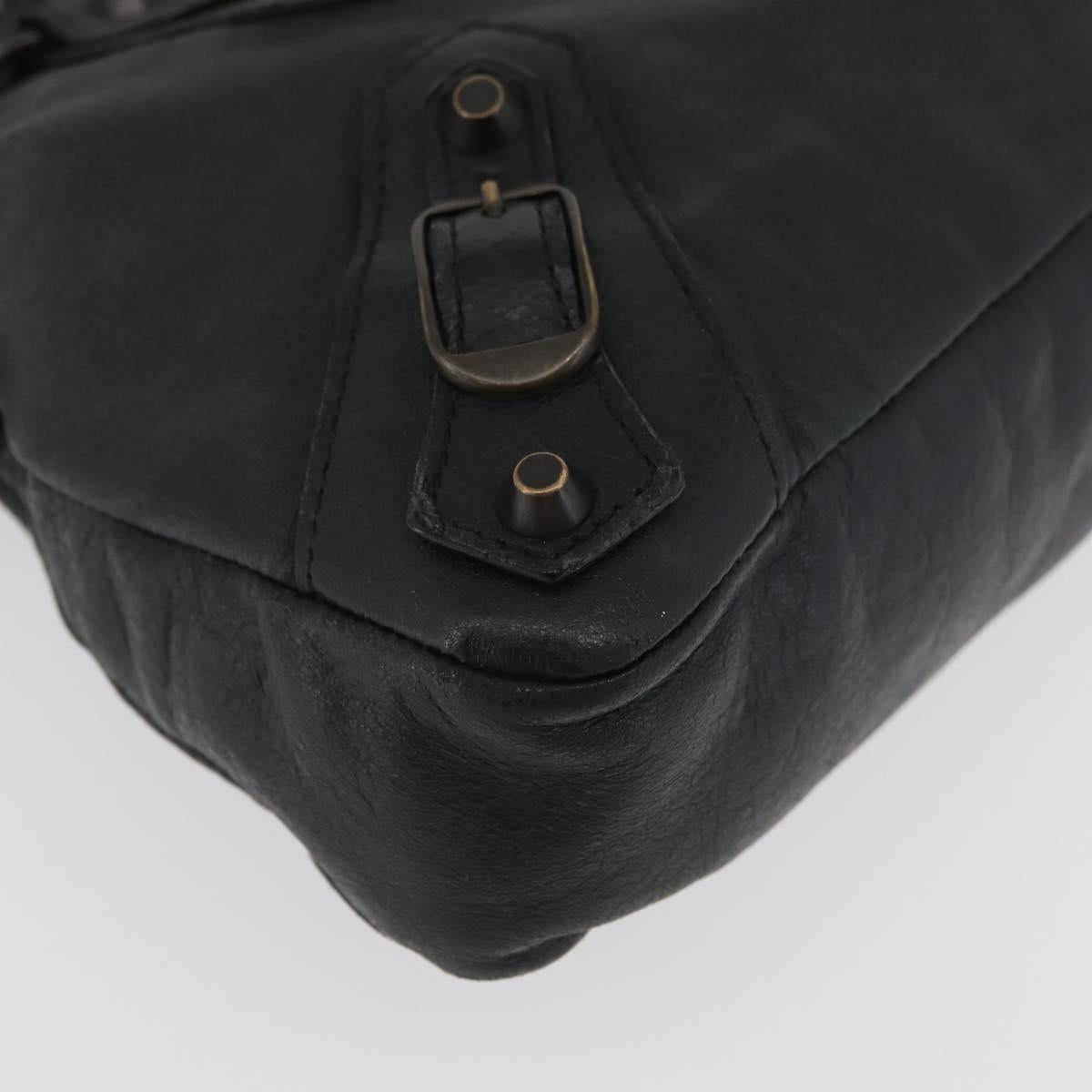 BALENCIAGA The First Hand Bag Leather 2way Black 103208 Auth 180633SAM